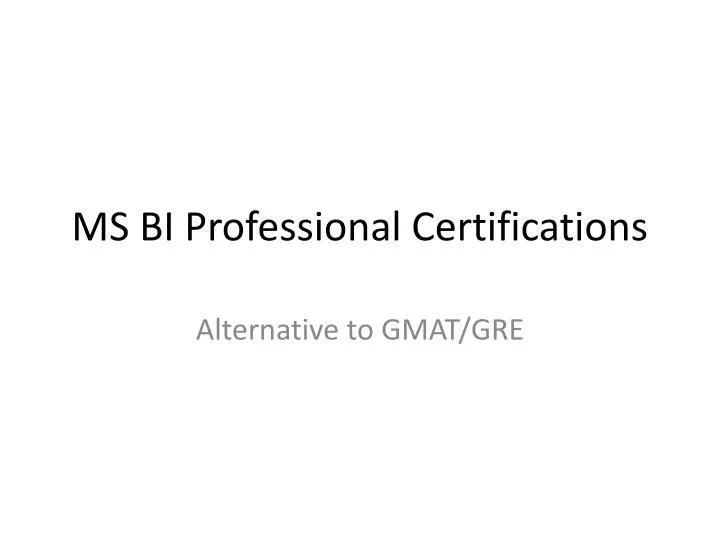 ms bi professional certifications
