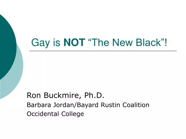 gay is not the new black