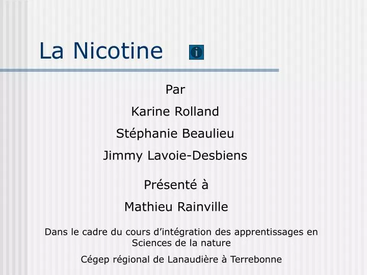 la nicotine