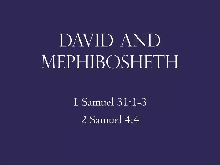 david and mephibosheth