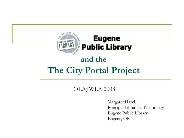 and the the city portal project
