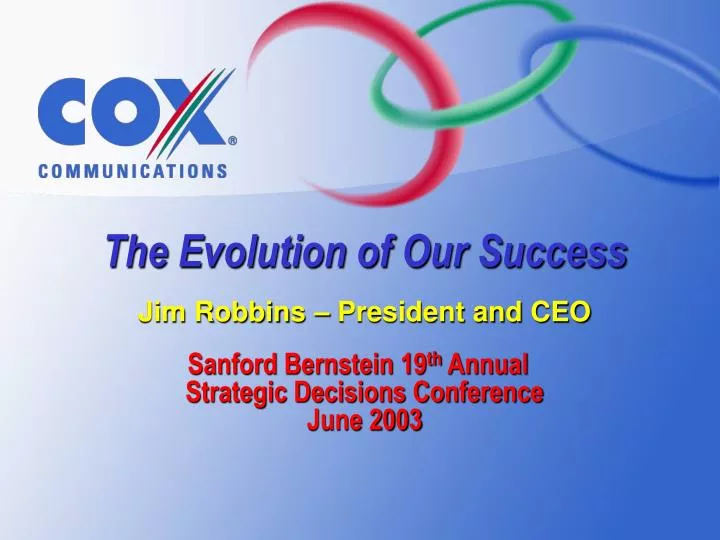 sanford bernstein 19 th annual strategic decisions conference june 2003