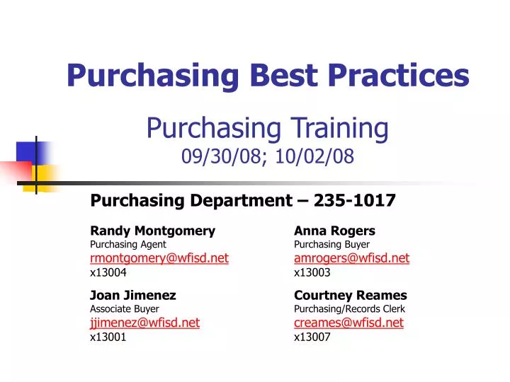 purchasing best practices purchasing training 09 30 08 10 02 08