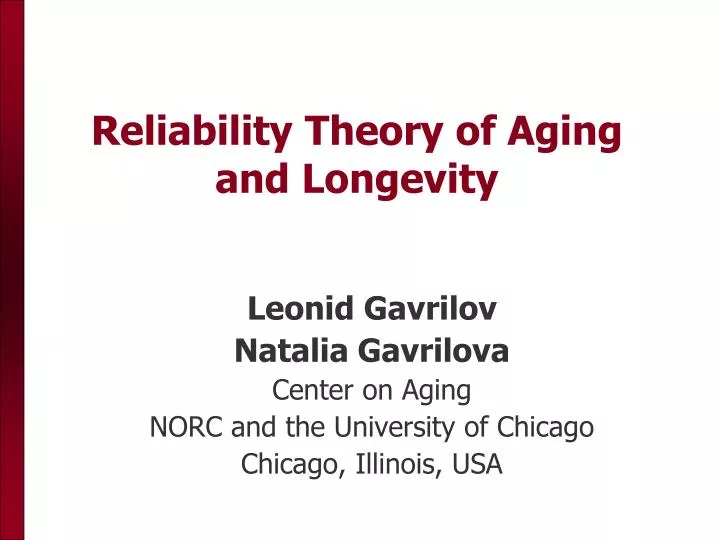 reliability theory of aging and longevity
