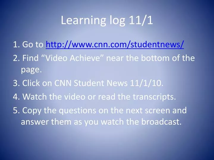 learning log 11 1