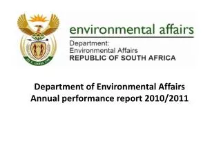 Department of Environmental Affairs Annual performance report 2010/2011