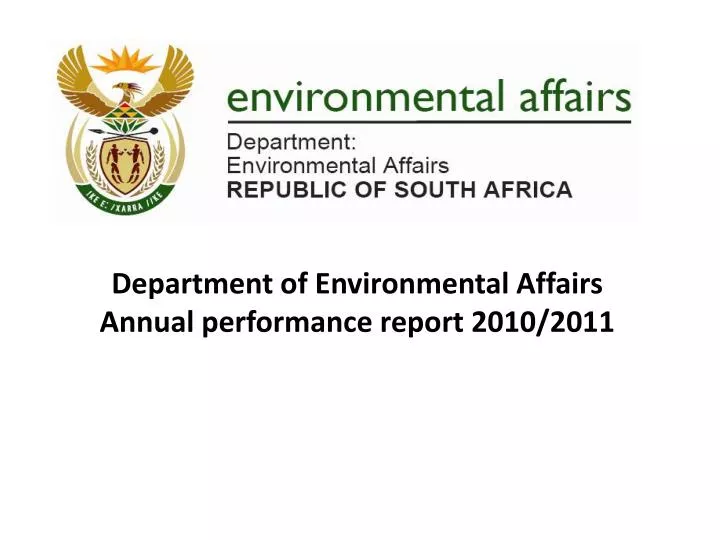 department of environmental affairs annual performance report 2010 2011