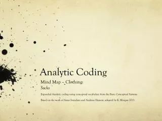 analytic coding