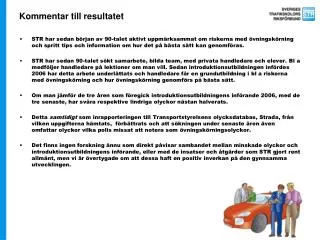kommentar till resultatet