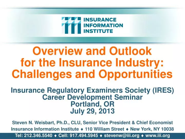 overview and outlook for the insurance industry challenges and opportunities