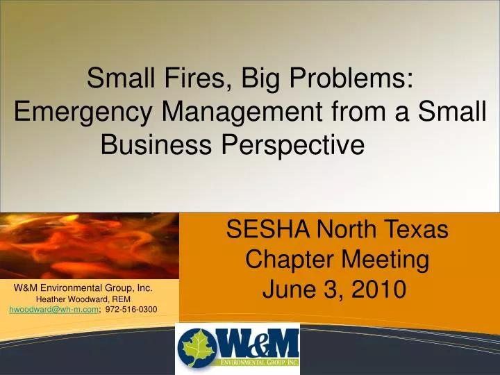 small fires big problems emergency management from a small business perspective