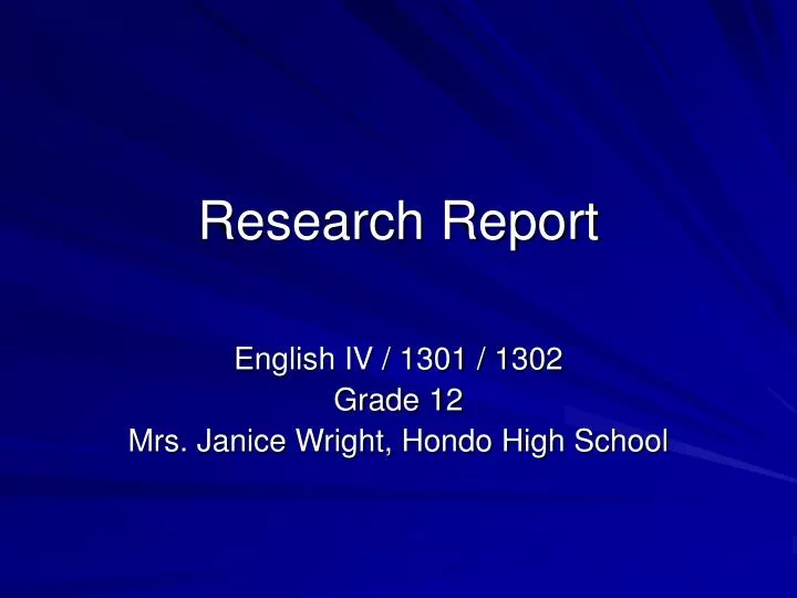 research report