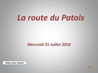 la route du patois