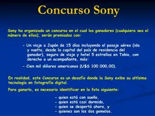 concurso sony