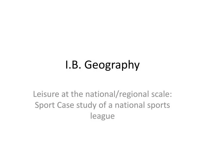i b geography