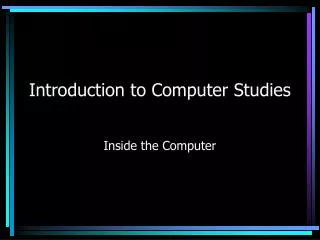 Introduction to Computer Studies