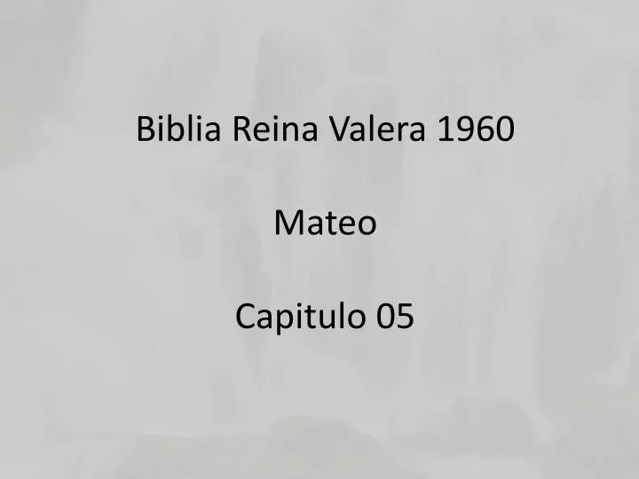 biblia reina valera 1960 mateo capitulo 05