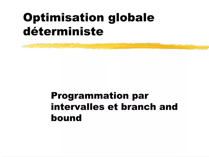 optimisation globale d terministe