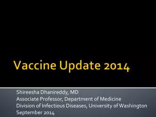 Vaccine Update 2014