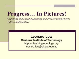 Leonard Low Canberra Institute of Technology mlearningblogs