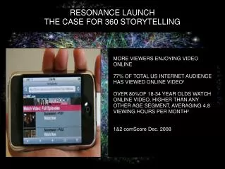 RESONANCE LAUNCH THE CASE FOR 360 STORYTELLING