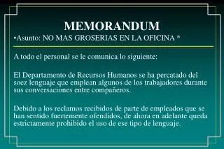 memorandum