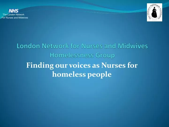 london network for nurses and midwives homelessness group