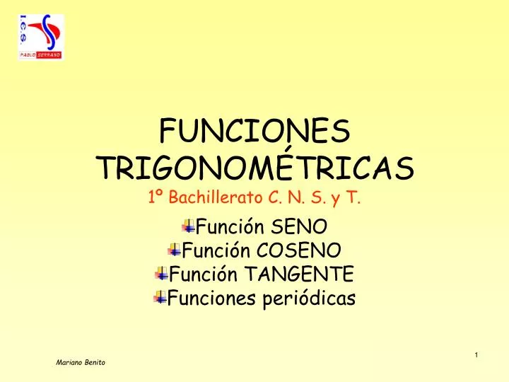 funciones trigonom tricas 1 bachillerato c n s y t