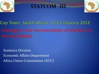 Cap Town, South Africa: 21-23 January 2012