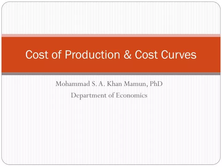cost of production cost curves