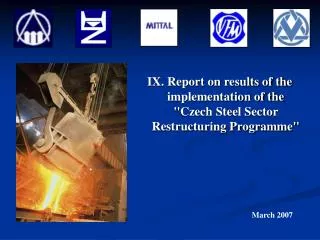 IX. Report on results of the implementation of the &quot;Czech Steel Sector Restructuring Programme&quot;