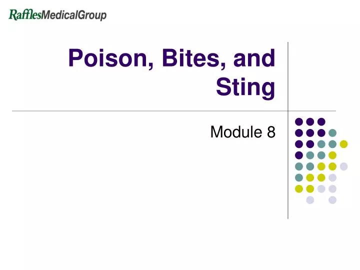 poison bites and sting