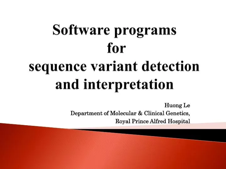 software programs for sequence variant detection and interpretation