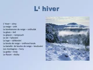 l hiver