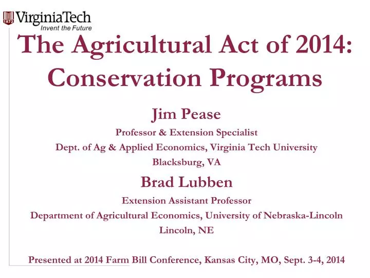 the agricultural act of 2014 conservation programs