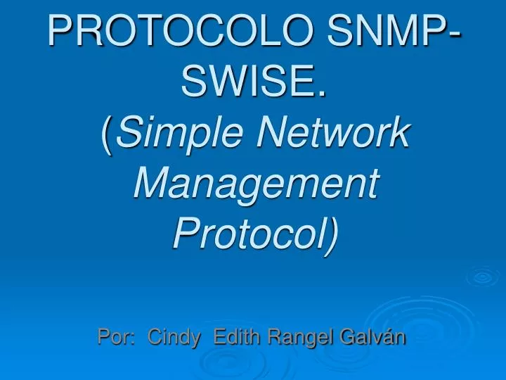 protocolo snmp swise simple network management protocol