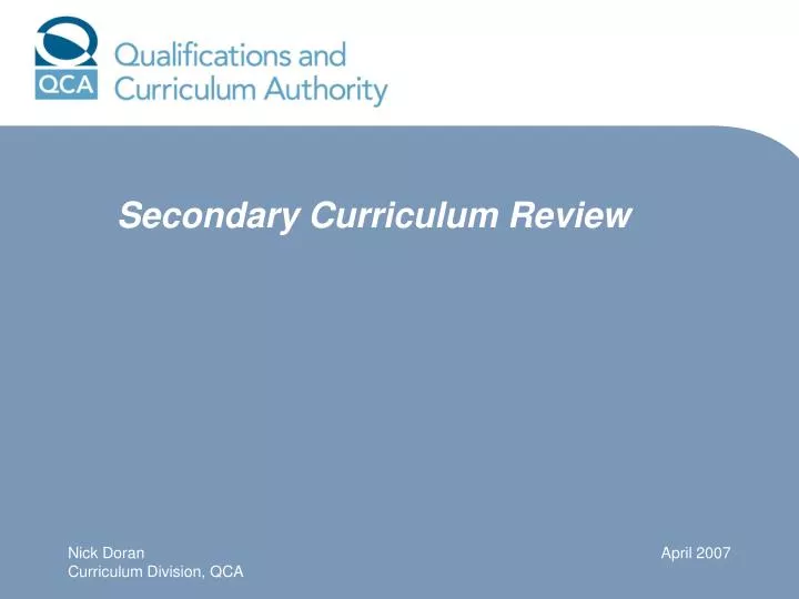 secondary curriculum review