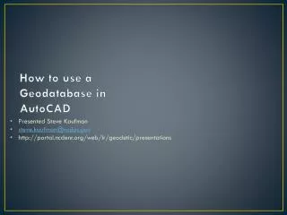 How to use a Geodatabase in AutoCAD