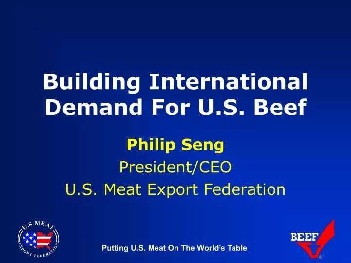 building international demand for u s beef