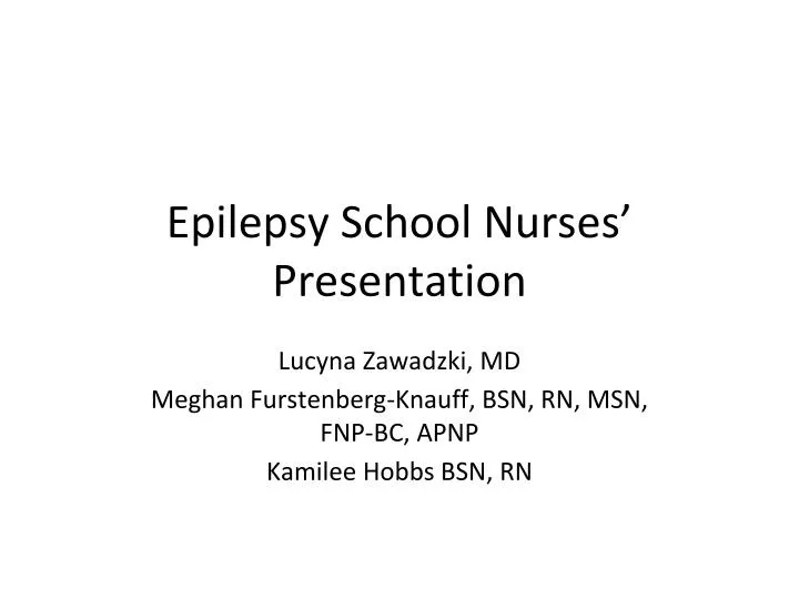 epilepsy school nurses presentation