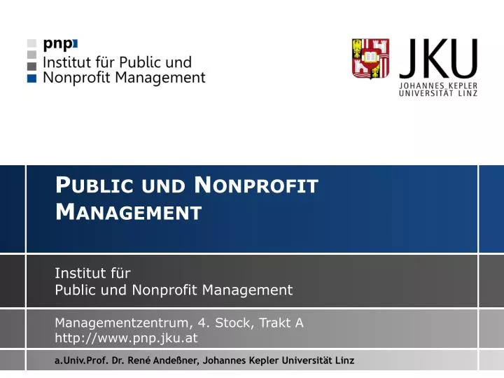 public und nonprofit management