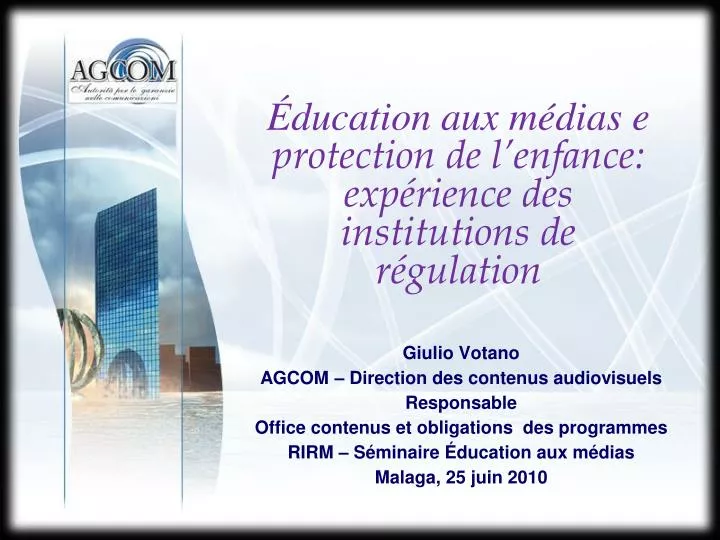 ducation aux m dias e protection de l enfance exp rience des institutions de r gulation