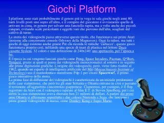giochi platform