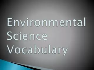 Environmental Science Vocabulary