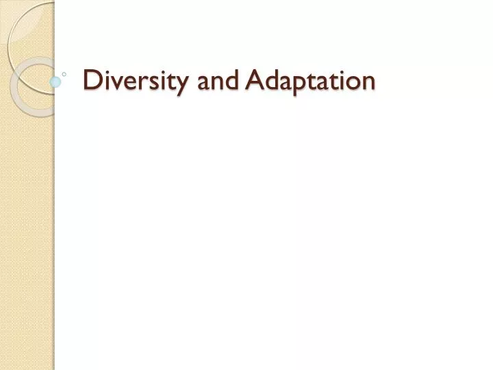 diversity and adaptation