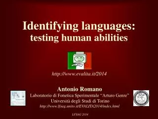 Identifying languages: testing human abilities