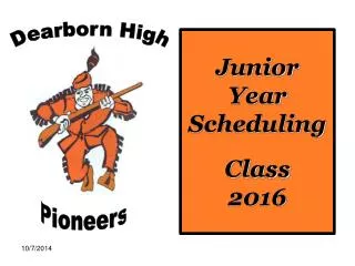 Junior Year Scheduling Class 2016