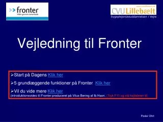 vejledning til fronter
