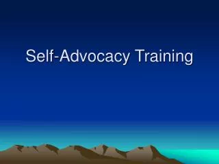 Self-Advocacy Training