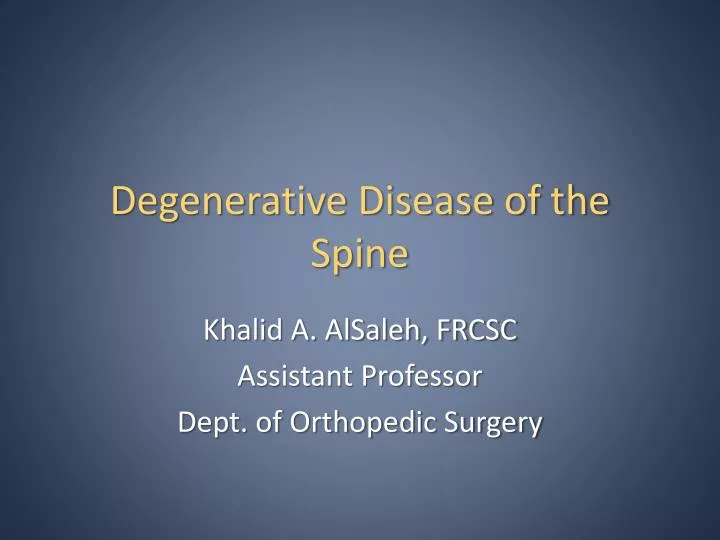 degenerative disease of the spine